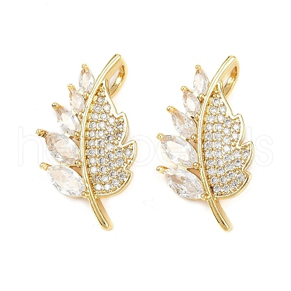 Brass Micro Pave Cubic Zirconia Pendants KK-S526-57G-1