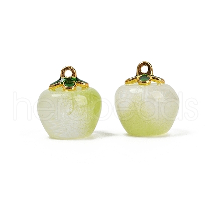 Transparent Glass Apple Pendants DGLA-E004-16B-1