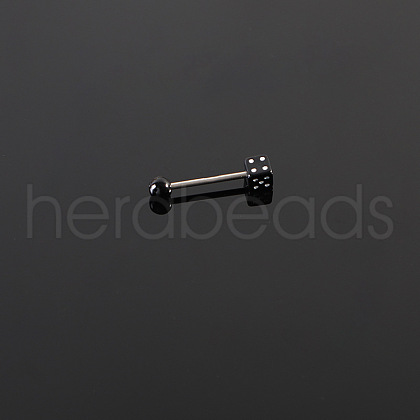 Dice 316L Surgical Stainless Steel with Acrylic Tongue Rings FS-WGEA7F0-05-1