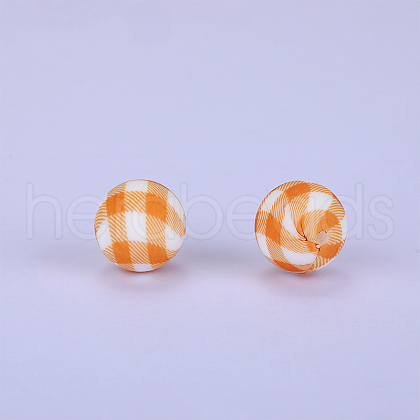 Printed Round Silicone Focal Beads SI-JX0056A-201-1