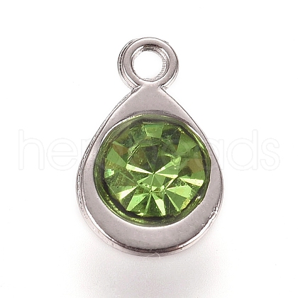 Faceted Glass Charms RGLA-TAC0001-01G-1