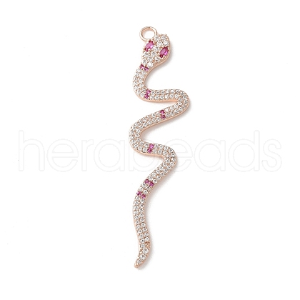 Rack Plating Brass with Cubic Zirconia Pendants KK-S504-01RG-1