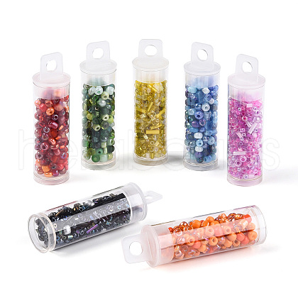 7 Bottles DIY Glass Seed Beads Sets DIY-N006-02E-1
