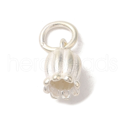 925 Sterling Silver Tulip Flower Charms with Jump Rings FIND-U013-08S-01-1