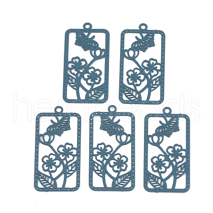 430 Stainless Steel Filigree Pendants X-STAS-S108-20A-1