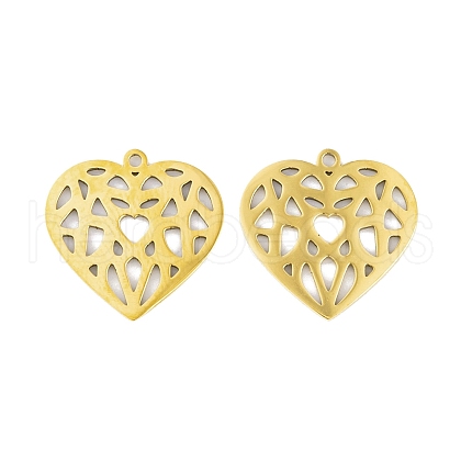 5Pcs 201 Stainless Steel Pendants STAS-MO56-02B-G-1