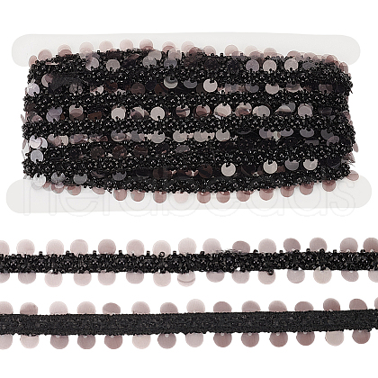 BENECREAT 5 Yards Paillette with Glass Seed Bead Ribbons OCOR-BC0007-67A-1