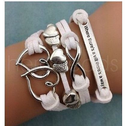 Suede & Imitation Leather Cord Knitted Multi-strand Bracelets WGD6FE3-10-1