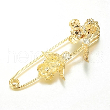 Alloy Glass Rhinestones Brooches JEWB-G001-01-1