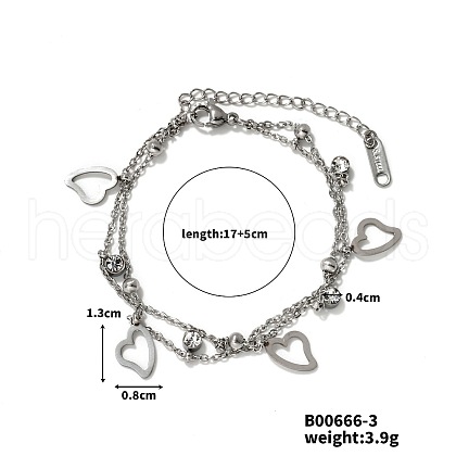 Exquisite Sparkling Women's Bracelet with Micro Inlaid Diamonds and Hollow Design HP3894-3-1