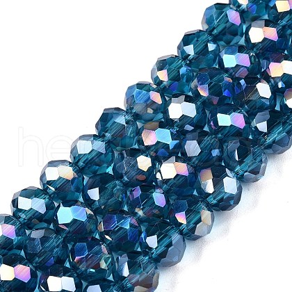 Electroplate Glass Beads Strands EGLA-A044-T6mm-B27-1