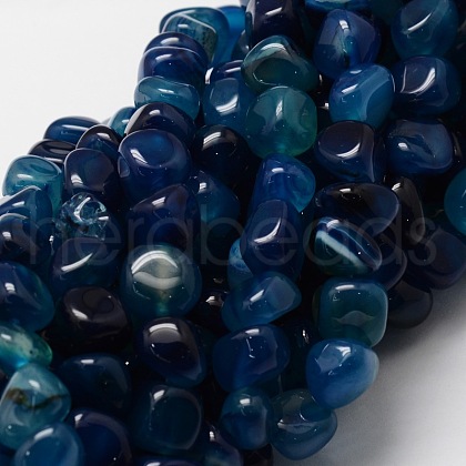 Dyed Natural Agate Chip Beads Strands X-G-E329-16A-1