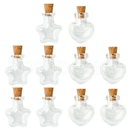 10Pcs 2 Styles Glass Bottle for Bead Containers AJEW-FS0001-11-1