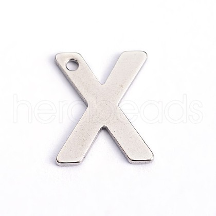 Tarnish Resistant 304 Stainless Steel Letter Charms STAS-O072-X-1