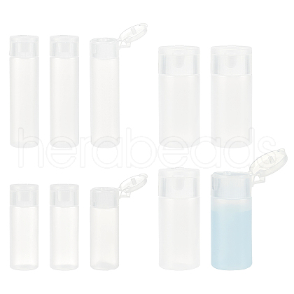 BENECREAT 10Pcs 3 Styles PE Plastic Empty Refillable Flip Cap Bottles MRMJ-BC0003-41-1