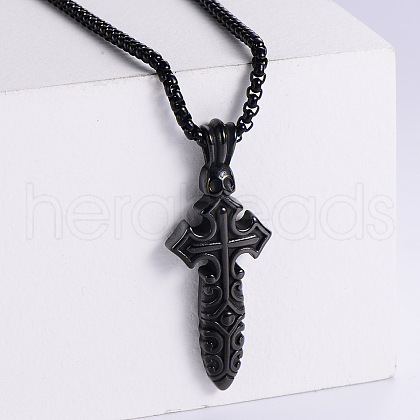 Cool Stainless Steel Cross Punk Hip-hop Fashion Men's Pendant Necklaces VC8273-3-1