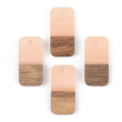 Opaque Resin & Walnut Wood Pendants RESI-S389-044A-C02-1
