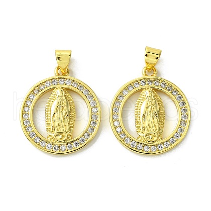 Brass Micro Pave Cubic Zirconia Pendants KK-H472-53F-G-1