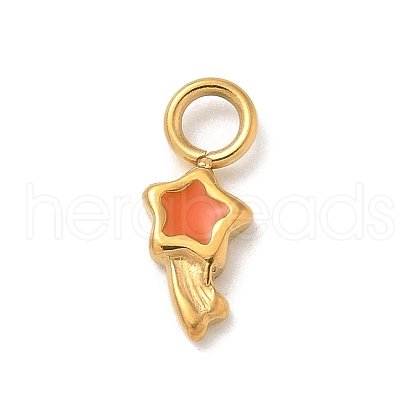Ion Plating(IP) 304 Stainless Steel Enamel Charms STAS-G351-06G-01-1