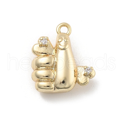 Brass Micro Pave Cubic Zirconia Pendants KK-D283-20G-1