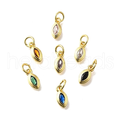 Brass Micro Pave Cubic Zirconia Pendants KK-Z102-06G-01-1