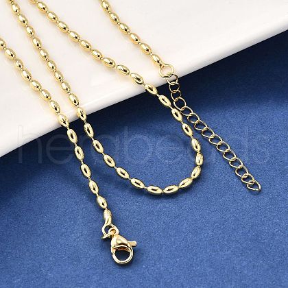 2.5MM Brass Oval Link Chain Necklaces NJEW-M108-20G-1
