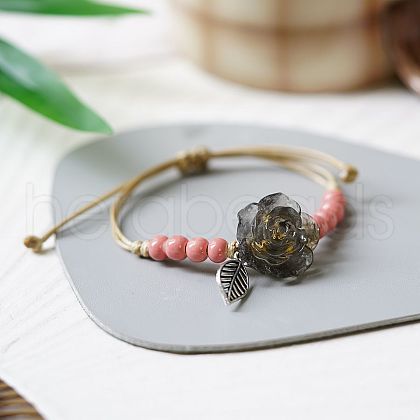 Ceramic Round Beads Braided Beads Bracelets WG31ACA-08-1