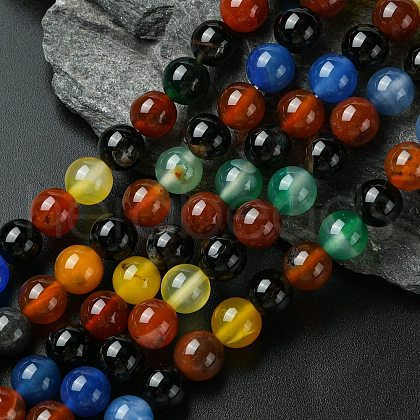 Natural Agate Beads Strands G-F417-05-8mm-1