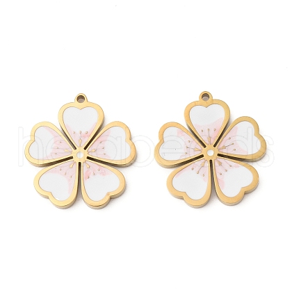 304 Stainless Steel Enamel Pendants STAS-S156-01G-07-1