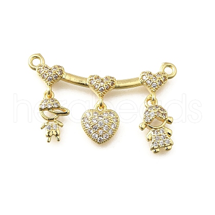 Brass Micro Pave Cubic Zirconia Pendants KK-Q066-15B-G-1