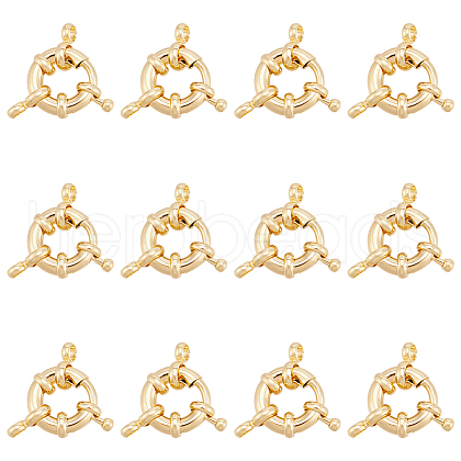 Unicraftale 12Pcs Brass Spring Ring Clasps FIND-UN0015-80-1