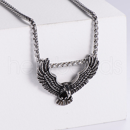 Vintage Stainless Steel Eagle Punk Hip-hop Street Animal Pendant Necklacs for Men LO1450-1-1