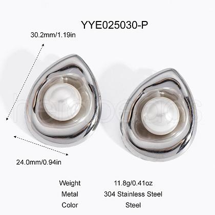 Stainless Steel Teardrop Stud Earrings for Women BM0496-3-1