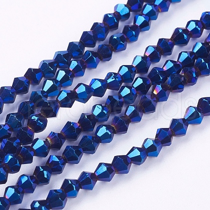 Electroplate Glass Beads Strands X-EGLA-S057-2-1