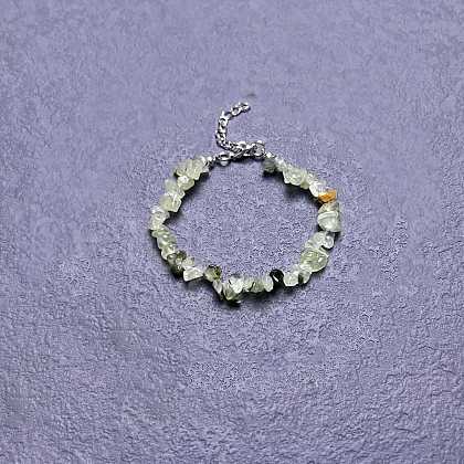 Natural Prehnite Chip Beaded Bracelets for Women IW6789-58-1