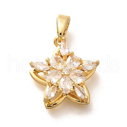 Brass Micro Pave Cubic Zirconia Pendents KK-R212-04G-02-1