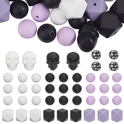 SOFPLATE Silicone Alphabet Beads for Bracelet or Necklace Making SIL-SP0001-09-1