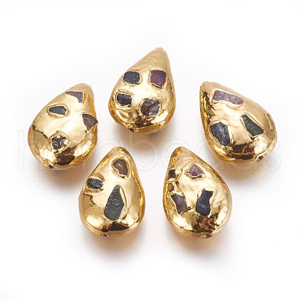 Natural Black Fossil Beads KK-F802-09-1
