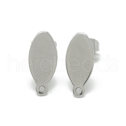 Non-Tarnish 304 Stainless Steel Stud Earring Findings STAS-Q225-13A-1