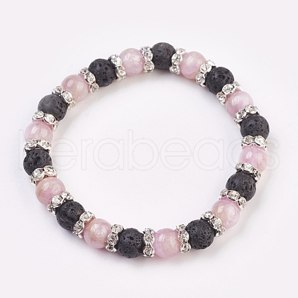 Natural Kunzite Stretch Bracelets BJEW-JB03753-04-1