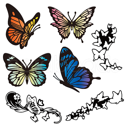 Reflective Vinyl Butterfly Car Stickers STIC-WH0022-001-1