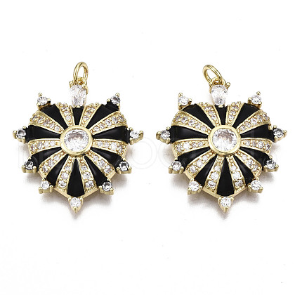 Brass Micro Pave Cubic Zirconia Pendants ZIRC-N039-055A-NF-1