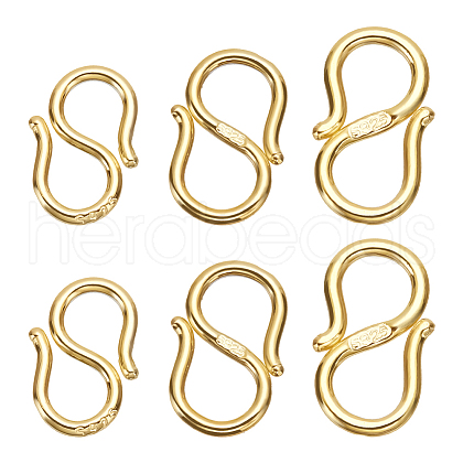   6Pcs 3 Styles 925 Sterling Silver S-Hook Clasps FIND-PH0018-34-1