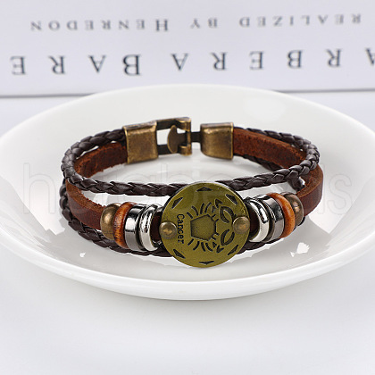 Imitation Leather Cord Triple Layer Multi-strand Bracelets WG32474-07-1
