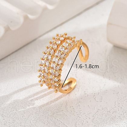 Luxury European American Double-layer Wheat Ear Open Ring for Women. XP0316-1-1