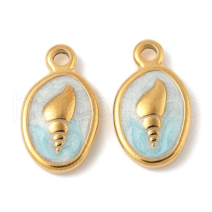 304 Stainless Steel Enamel Pendants STAS-U057-15G-A-1