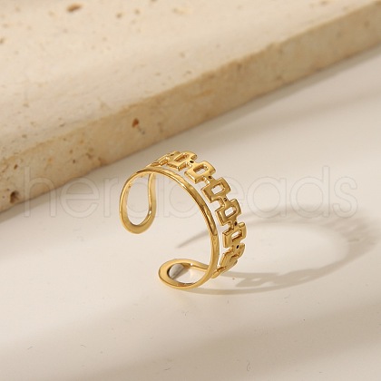 Stainless Steel Cuff Ringds for Women HA1688-8-1