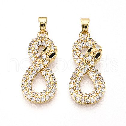 Brass Micro Pave Cubic Zirconia Pendants KK-T070-53G-1