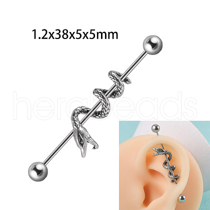 304 Stainless Steel Long Barbell Cartilage Earrings FS-WGA4435-20-1