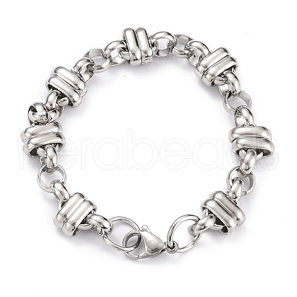 304 Stainless Steel Link Chain Bracelets X-BJEW-Z011-01P-1